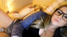 Horniest Amateur Blonde Teen caught masturbating on Webcam
